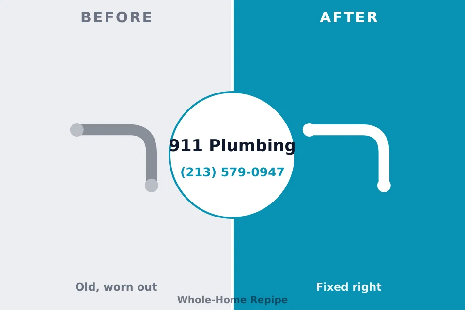 Before and after: plumbing repair Greensboro, AL